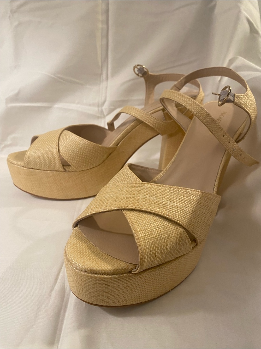 NWT Tuckernuck Pippa raffia platform sandals espadrilles size 10.5